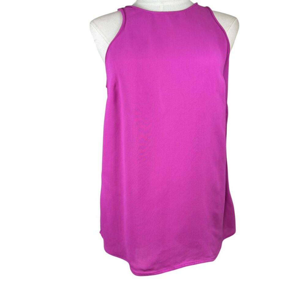 J. Crew Magenta Sleeveless Shell Top Size 6 Racerback Keyhole Workwear